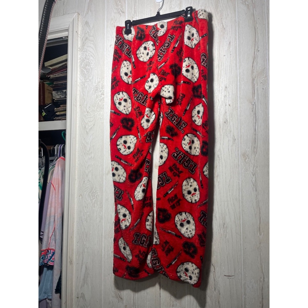 Friday the 13th Jason Voorhees Women's L Fleece Graphic Drawstring Pajama Pants